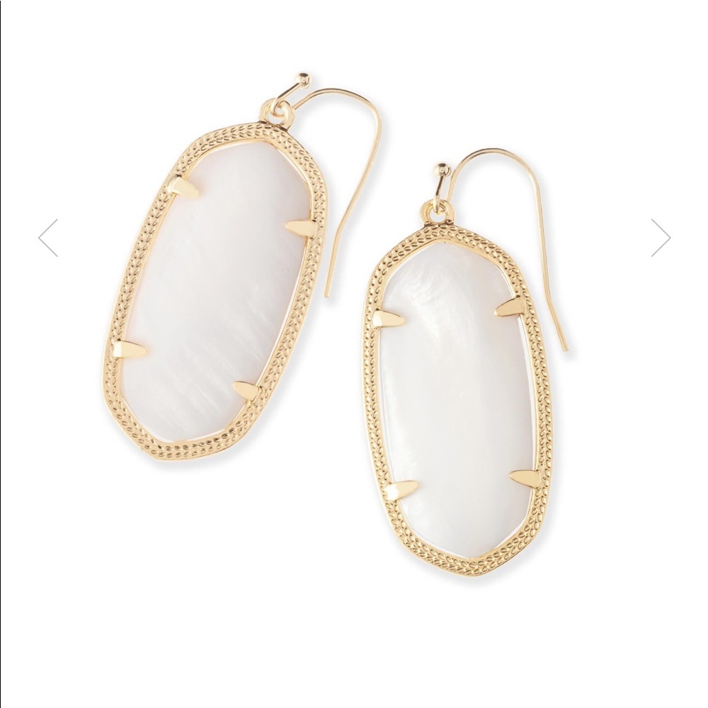Gold and white Elle earrings